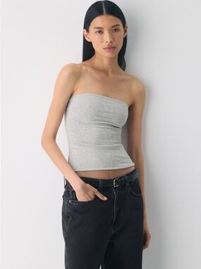 Aritzia Strapless Tube Camisole in Light Gray